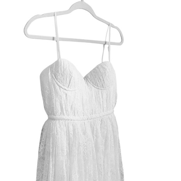 BHLDN Sau Lee Selena Lace Midi Dress White NWT Size 4 - Picture 4 of 13
